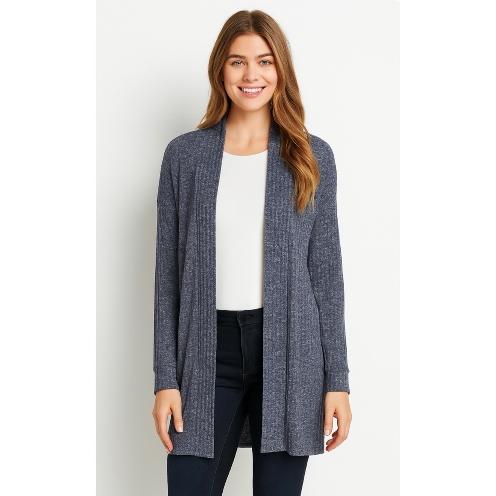 LOFT | Marled Open‎ Front Long Side Slits Cardigan Sweater Sz. XL